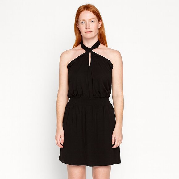 Twelfth Street by Cynthia Vincent Black Halter Dress Size Medium - Picture 1 of 6